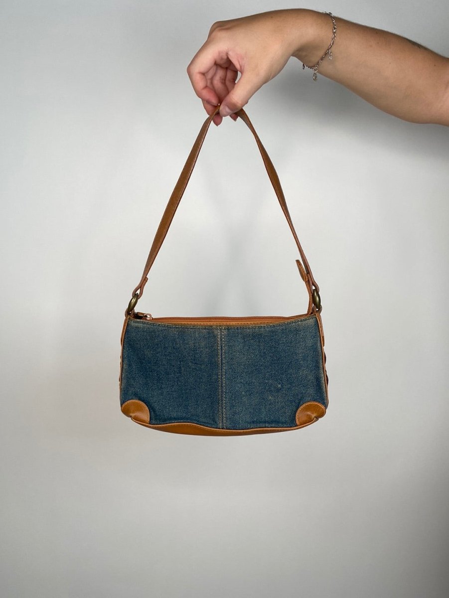 Vintage Y2K Shoulder Bag in Blue and Turquoise 