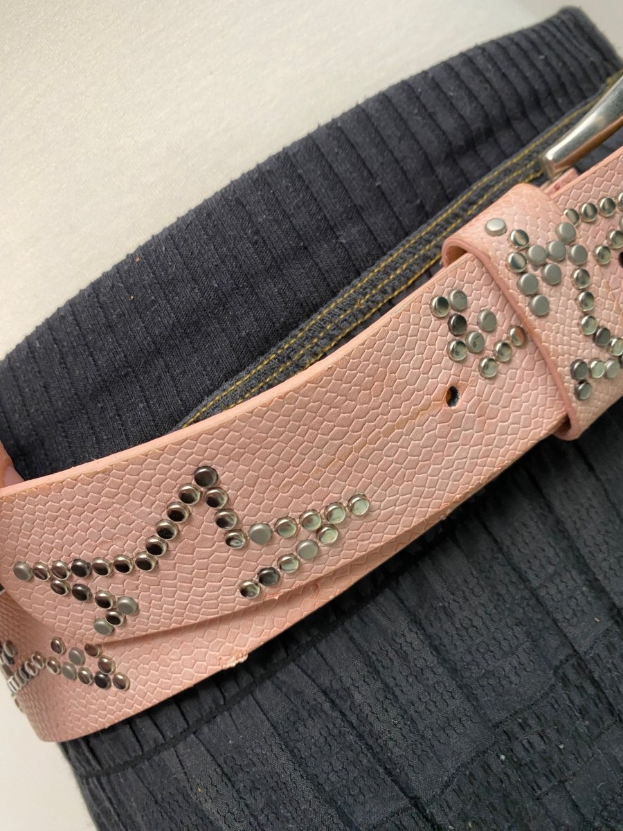 Pink star studded belt